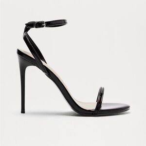 Fashion Nova Black Patent Ankle-Strap Stiletto